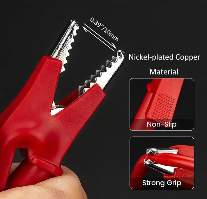 Image of 2PCS Alligator Clips with Wires, 3.3Ft Double-Ended Electrical Alligator Clips
