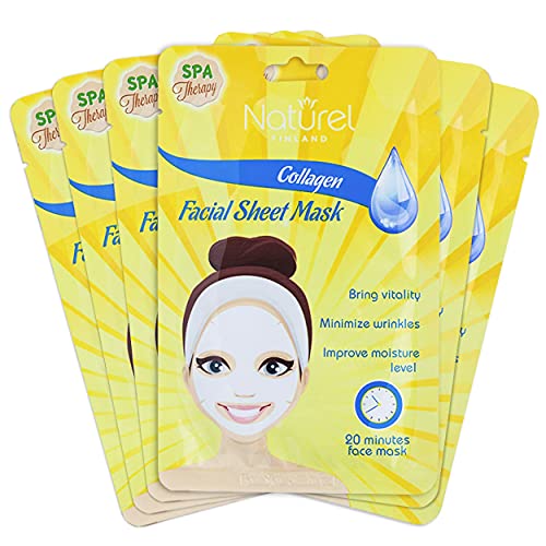 Korean Face Mask Sheet Collagen 12 Mask Pack for Hydrating and Reduces Wrinkles