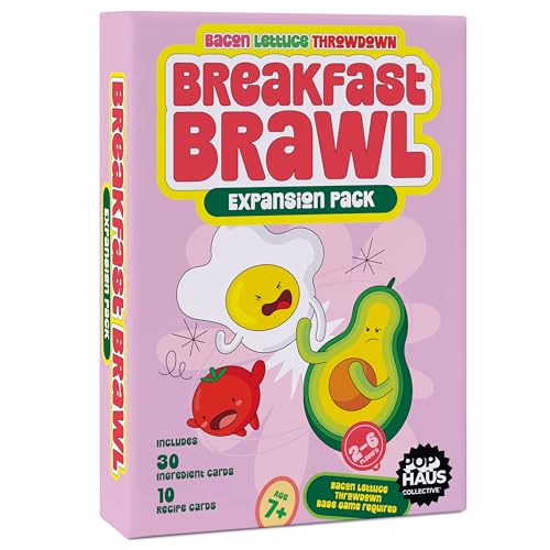PopHaus Collective Bacon Lettuce Throwdown: Breakfast Brawl Expansion Card Game Expansion Pack, Ages 7+, 2–6 Players (Base Game Required)