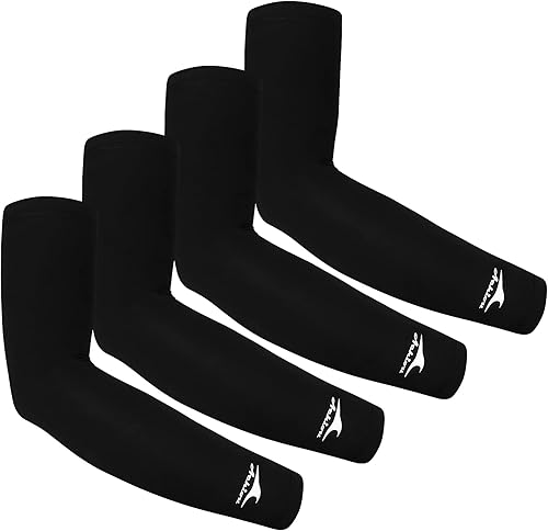 Achiou Mangas de Brazo de Seda de Hielo Refrigerante, Mangas de Protección Solar UV de Verano, de Compresión UPF 50+ para Mujeres, Voleibol,