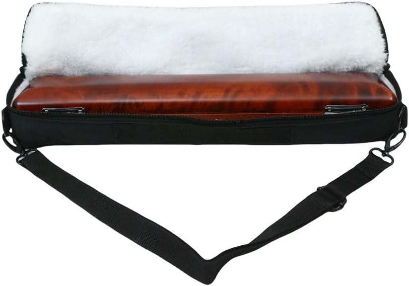 yinfente 16 Hole C Foot Flute Case Solid Wood Hard Shell And Oxford Outer Bag Adjustable Strap Portable Storage Box Flute Bag For Beginners,Students,Players Musicians