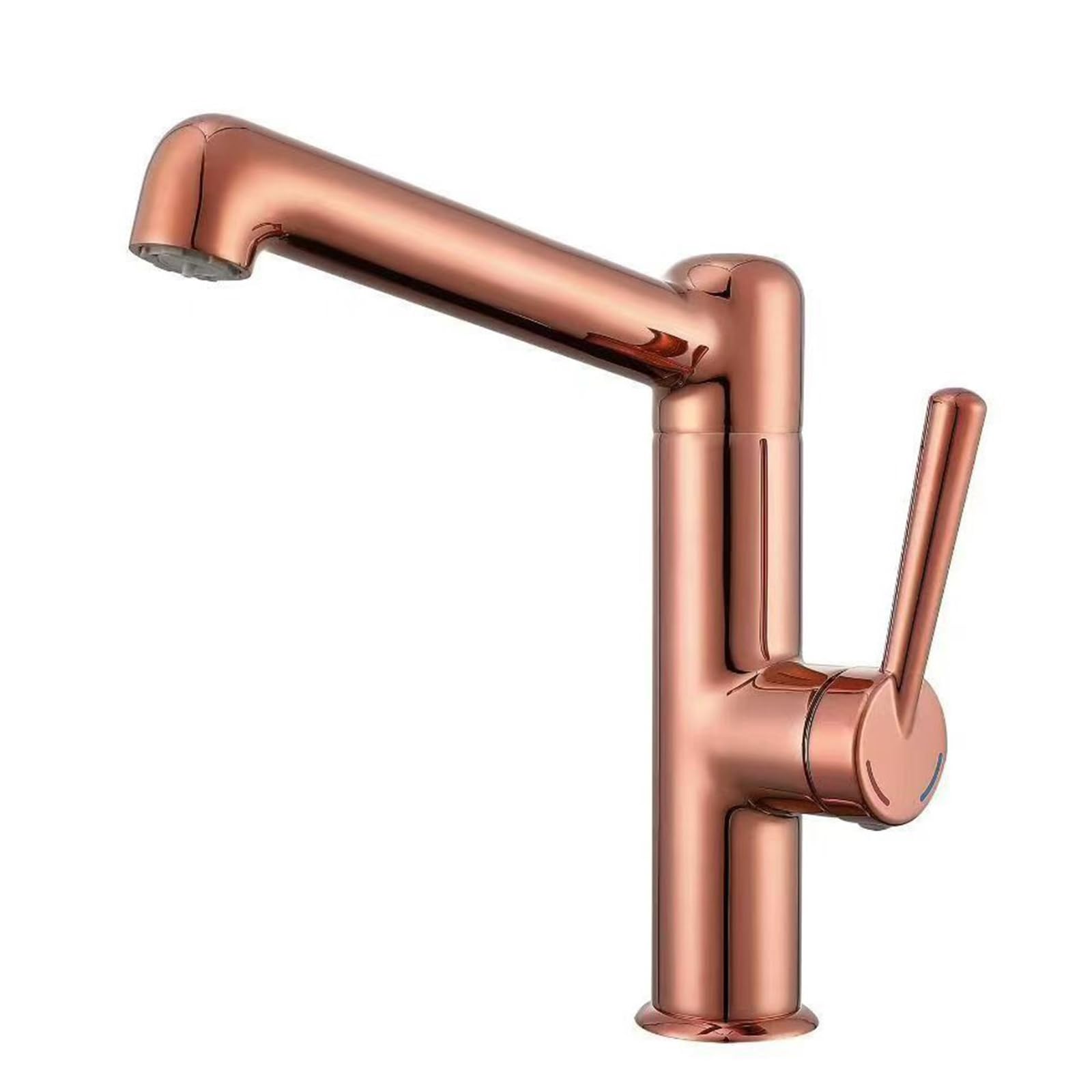 HADECOLL Rose Gold Bathroom Sink Tap 1 Hole Basin Mixer With 360° Swivel Spout Dual Mode Water Flow Modern Faucet For Bathroom Stylish And Functional Design