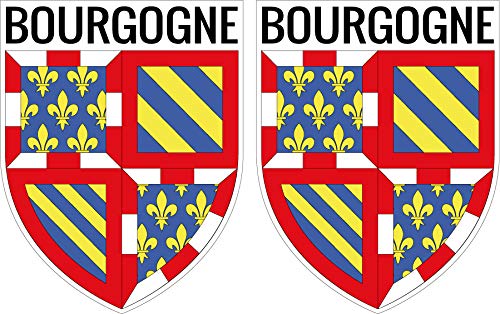 Lot De 2 Autocollants Blason Franche-Comté - Vinyle 4x5 Cm - Stickers Décoratifs - Neuf