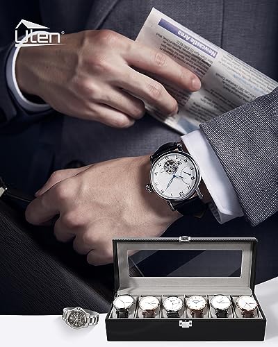Image of Uten Watch Boxes 6 Slots, Watch Display Storage Box PU Jewelry Collection Case Organiser Holder