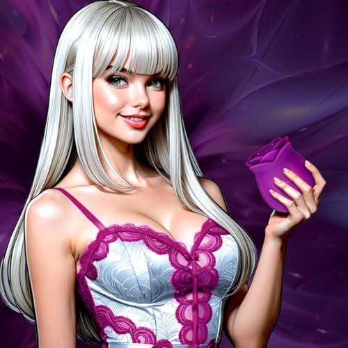 Image of Rose Toy - Sucking Vibrator Clitoral Stimulator with Air Pulse & Vibration, Sex Toy for Women, Rechargeable Adult Toy for Female Pleasure & Self Care, Purple