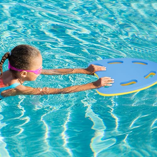 Swimming Kickboard, Swimming Training Aid Kickboard with 6 Handrail Hole, Bicolor Practising Swimming Kickboard for Beginners Pool Exercise, Swim Board Auxiliary for Children Pool Party