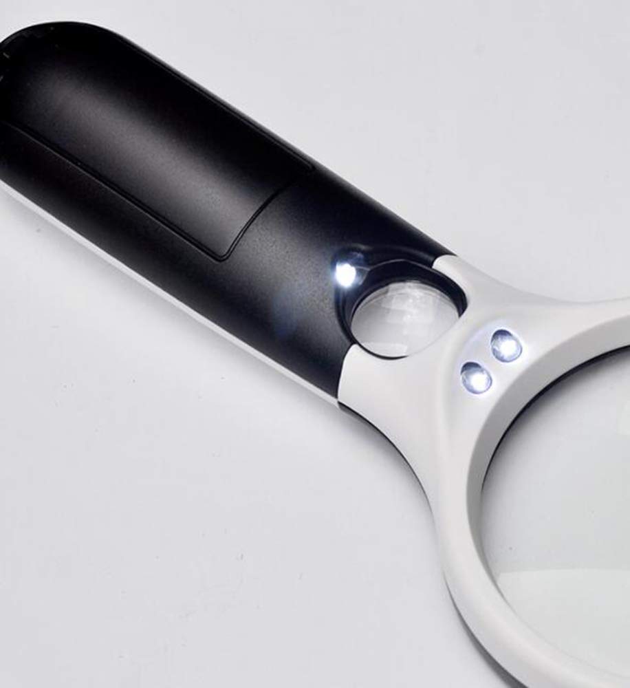 3-LED-Licht, 10-20-fache Vergrößerung, Handlupe mit Beleuchtung, Schmucklupe, ideal für Schmuck, Bastelarbeiten, Hobby und Nähen.