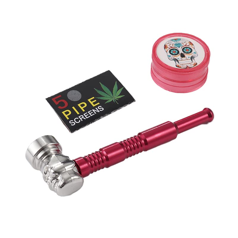 Pur-Pfeifen Set | 5 Edelstahlsiebe | Abschraubbarer Kopf | Leichte Reinigung | Smoking Pipe Pfeife Glas Rauchen | Gebrauch von Tabakwaren