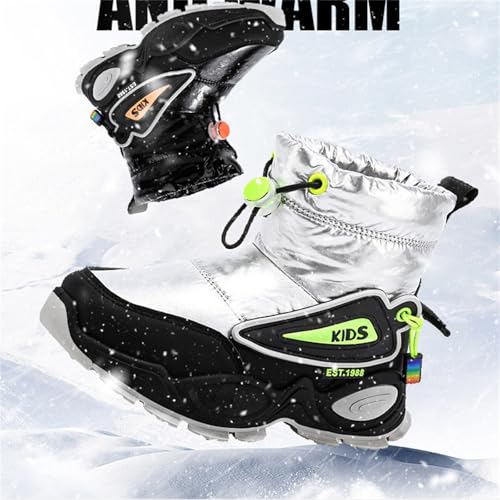 Girls Boys Mid Calf Padded Boots Soft Bottom Anti Slip Winter Water Proof Outdoor Shoes Kids Insulated Snow Girls Suede4