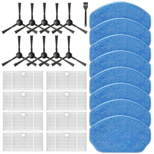 Image of BR151 Robot Vacuum Replacement Parts for XIEBro Life /iMartine /MAMNV /ZCWA /ONSON /MANVN /ZC WAS BR151, for Kilgone G20, for MANVINS G20, 8 Filters, 8 Mop Pads, 10 Side Brush