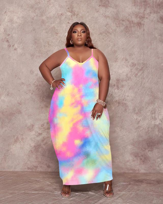 Image of YeGine Oversize Tshirt Dress Plus Size Short Sleeve Maxi Dress with Pockets