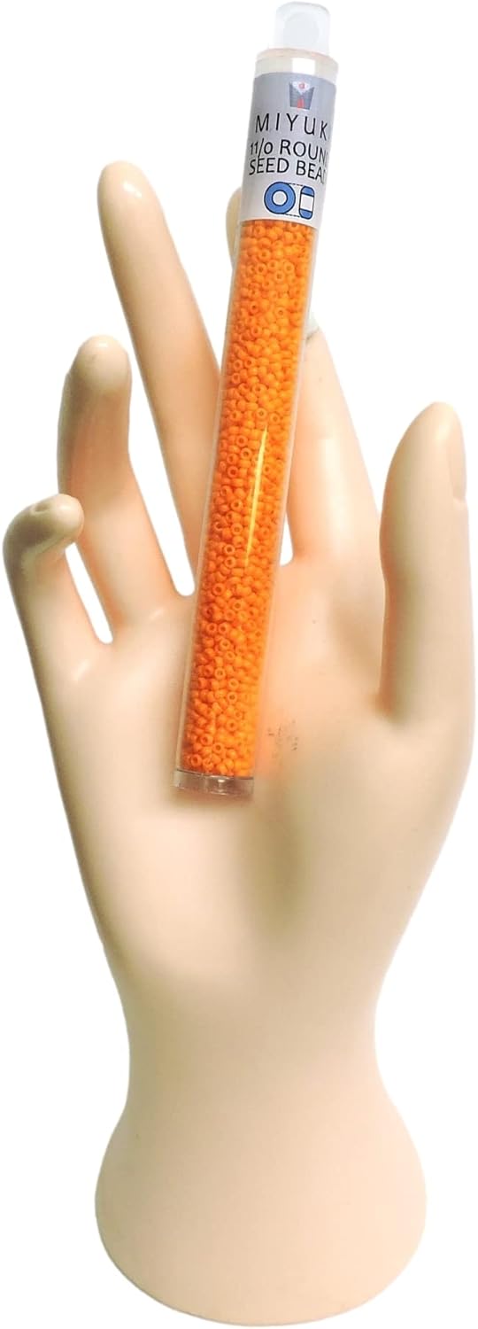 Light Orange Opaque Miyuki 11/0 rocailles Glass Seed Beads 24 Grams - Image 2