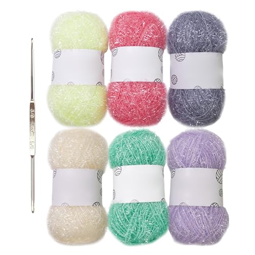 Sparkles - Hilo para paños de cocina, de poliéster, hecho a mano, con ganchillo, de poliéster, con ganchillo, hecho a mano