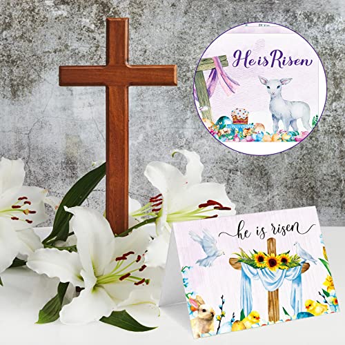 48 Sets Easter Card With Scripture And White Envelopes 48 Pcs 5.91 X 7.87 Inches Easter Cross Religious Greeting Cards 48 Pcs Invitation Envelopes For Christians Easter Party Favors Gifts Supplies #TOP5