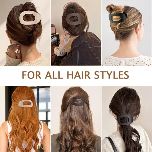 mercham 6 PCS Flat Claw Clip for Women, Ergonomic Curved Design Flat Hair Clips, Strong Hold No Slip Claw Clips for Thick, Thin, or Curly Hair, Matte Finish Hair Claw Clips for All hair Textures - Image 6