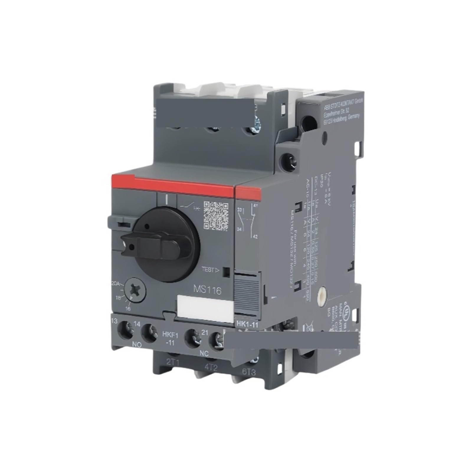 MS116-0.4 disjoncteur moteur triphasé magnétothermique rail DIN réglable