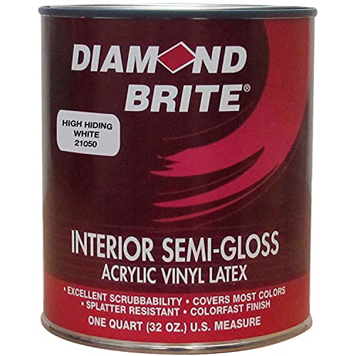 Product Image of the Diamond Brite Paint 21050 1 Quart Semi Gloss Latex Paint High Hiding White