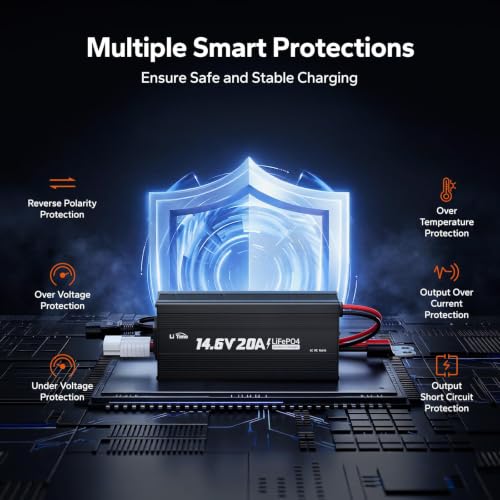 Image of Litime 12V 100Ah Slim Self-Heating LiFePO4 Battery & 12V 20A AC-DC Charger