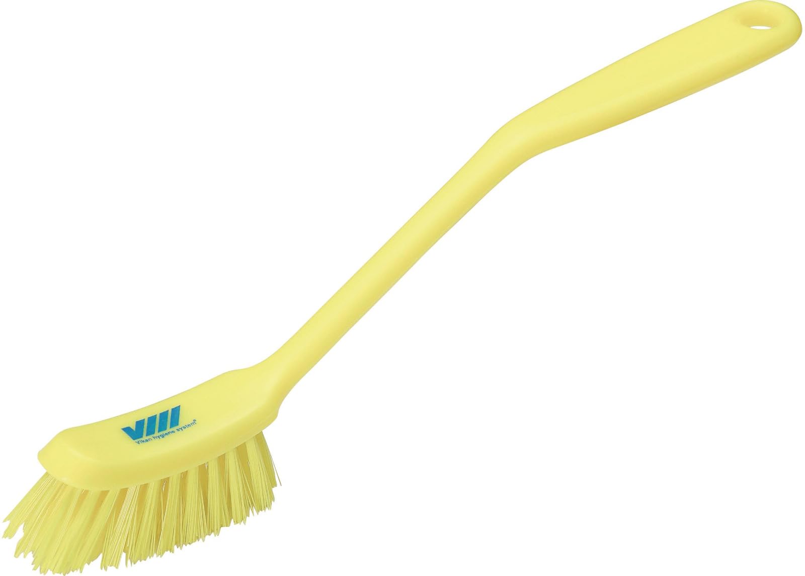 Vikan - Fine Dish Brush - Heavy-Duty, Narrow, Slip-Resistant Cleaning Brush, Polypropylene, Polyester Bristle, 11 Inch, Yellow, (42876)