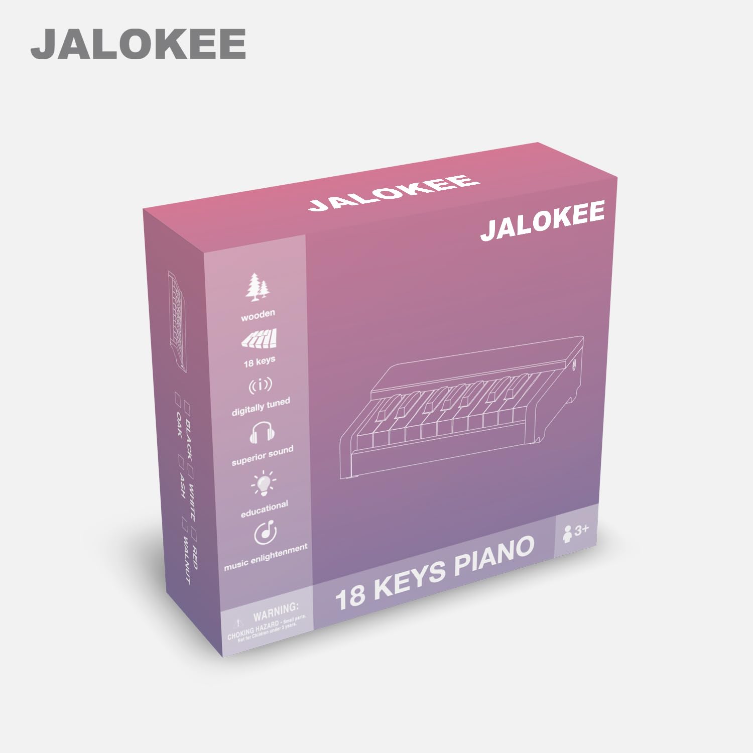 Teclado de piano para niños, 18 teclas piano digital, mini instrumento educativo de música, juguete de madera para bebés, niñas y niños (Rojo)