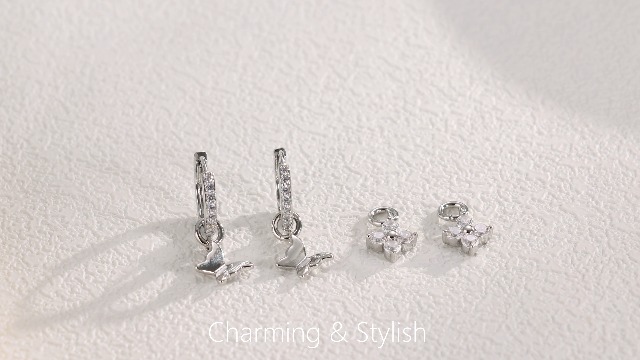 Set 5 Paia Orecchini Donna Argento 925 Con Placcato Oro 14K, Cerchi E Punti Luce CZ, Anallergici, Per Piercing Multipli