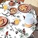 VentuCoven Winter Round Table Cloth Snowflakes Bird Reusable Table Cloths Polyester Xmas Tablecloth for Round Tables 60 Inch Outdoor Indoor