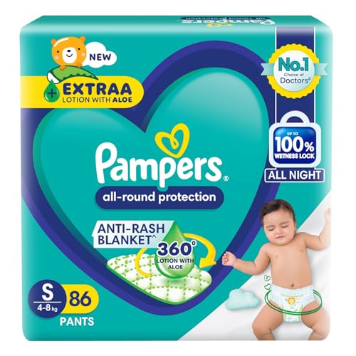 Pampers All round Protection Pants Style Baby Diapers, Small (S) Size, 86...