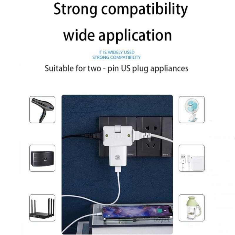Image of 3-in-1 Rotatable EU to US Plug Adapter 180 Extension with Foldable Multi-Socket, Mini Slim Wireless Outlet Converter, 2-Pin Rotate Plug, Compact Travel-Friendly Design Multicolor (Standard Pack OF 6)