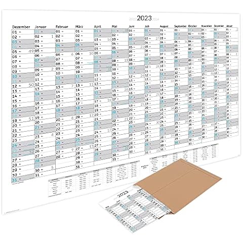 XXL Wandkalender Jahresplaner 2023 (100 x 70 cm) GEFALZT in Poster Größe. Querformat, gefaltet - Wandplaner, Jahreskalender, Plakatkalender. Poster, 1 Stück Cover