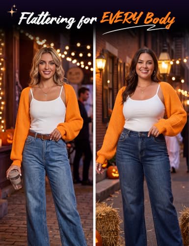 Image of Durio Women Y2K Bolero Shrug Long Sleeve Knit Cropped Cardigan | Stretchy Open Front Sweater with Drop Shoulders, Versatile Style Suits Casual Daily Wear, Travel, Party & Festival Outfits
