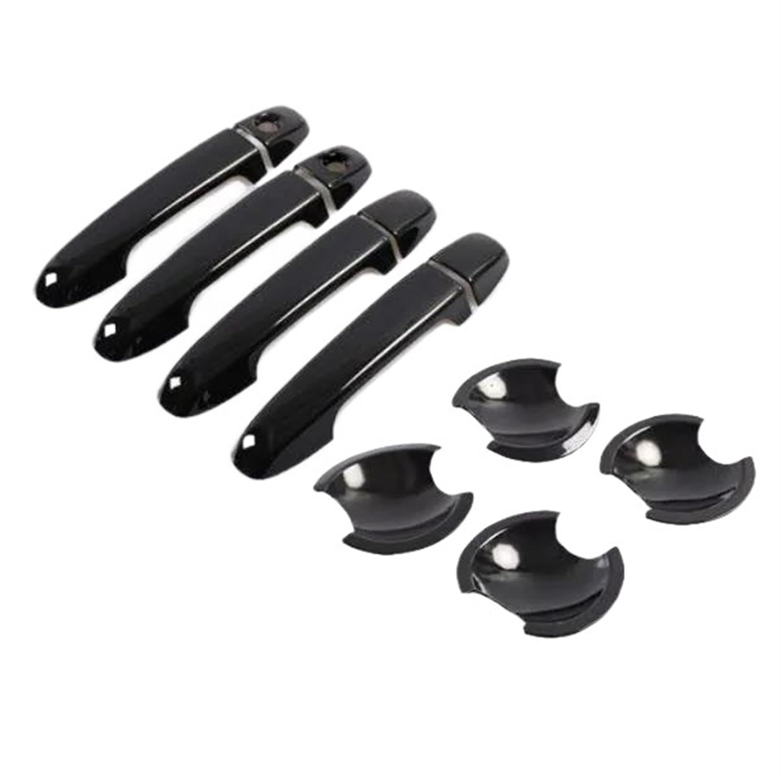 Lzbzhb 2 Keyhole Bowl Car Exterior Outsidedoor Handle For Toyota For Camry Xv50 For Aurion For Daihatsu Altis 2012~2017 Gloss Black Door Handle Rustproof Stickers Cover Car Exterior(2 Keyhole Bowl)