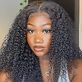VSHOW HD Transparent Kinky Curly Lace Front Wigs Human Hair Pre Plucked 180% Density 20 Inch...