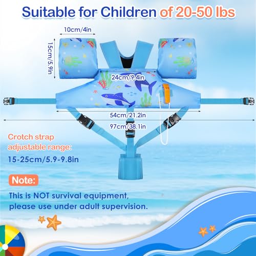 Image of MoKo Toddler Arm Floaties 20-50lbs, Swim Vest Water Wings for Kids Pool