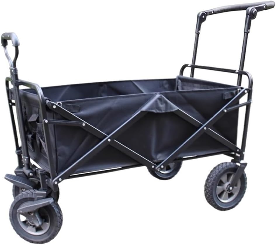 IRYZE Outdoor Utility Wagon Portable Folding Garden Trolley Cart Trolley Wagon Shopping Cart for Outdoor Camping Pull Truck with 4 Wheels Grocery Cart (Color : A)