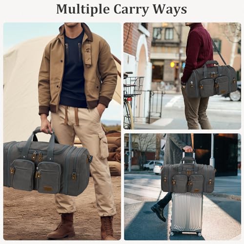 Image of Gonex Duffle Bag for Travel, Expandable 60L Overnight Weekender Gym Bag