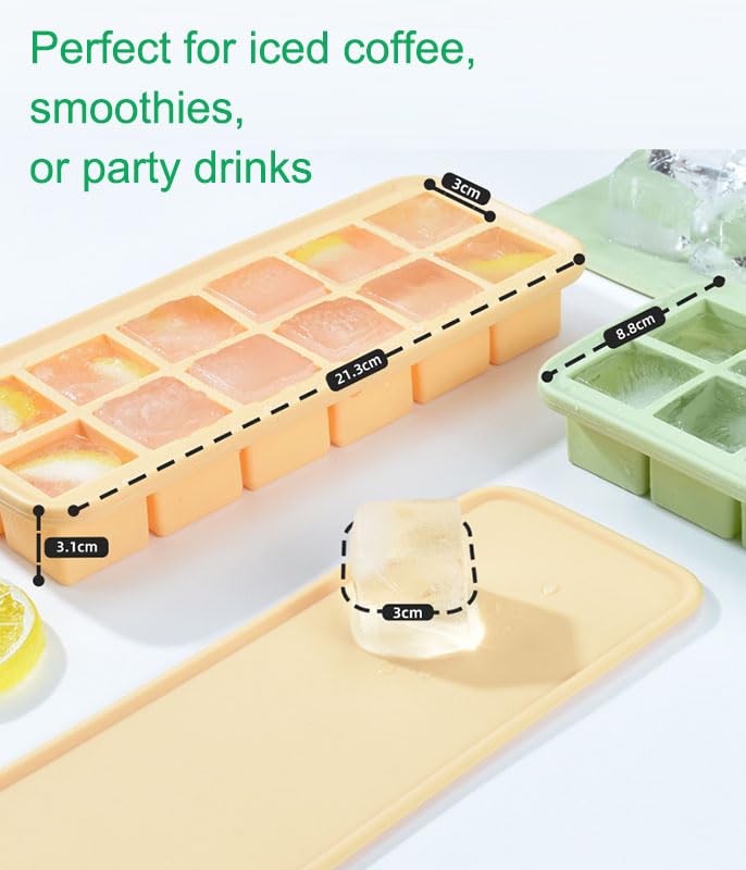 Molde para cubitos de hielo de silicona con tapa miniatura 3