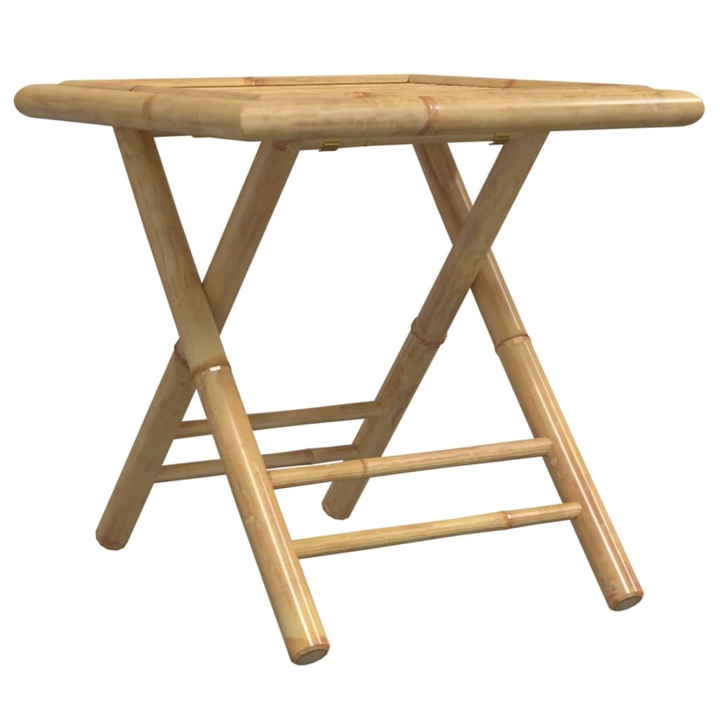 Mesa de jardín plegable de bambú de 45 x 45 x 45 cm, diseño moderno, resistente y duradero, pequeña mesa auxiliar al aire libre para terraza, jardín, camping y balcón