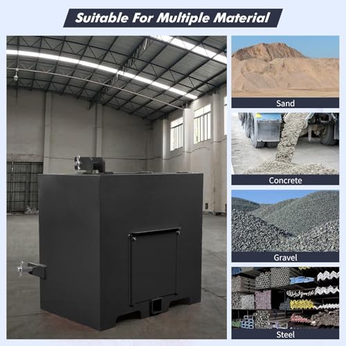 Image of Garvee Ballast Box 3 Point Category 1 Tractor, 800 LBS Capacity Ballast with 2 in Hitch Receiver, Fits Category 1 Tractor Attachment, Black