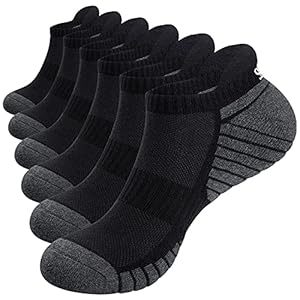 TANSTC Mens Running Socks Anti-Blister Cushioned Sports Socks Trainer Socks For Men Women Cotton Ankle Socks Low Cut…