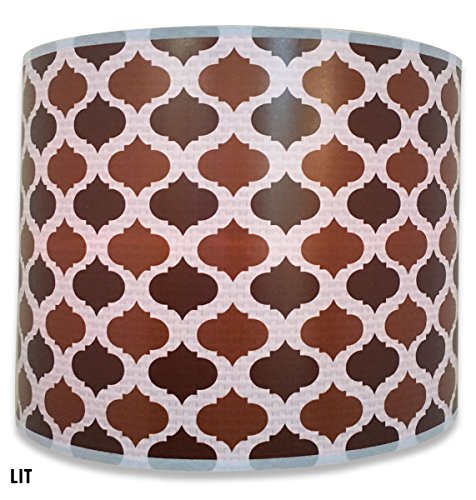 Image of Royal Designs, Inc. Trendy Decorative Handmade Drum Shade, Made in USA, 10in, HBC-8025-10, Two Tone Brown