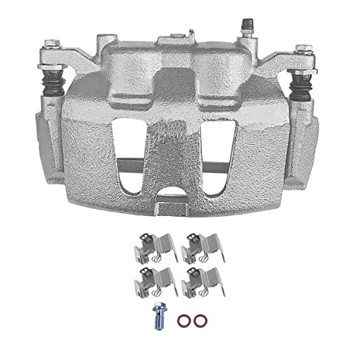 Image of Detroit Axle - 330mm Front Drilled Brake Rotors Left Brake Caliper Replacement for Chrysler Town & Country Pacifica Grand Caravan C /V - 3pc Set