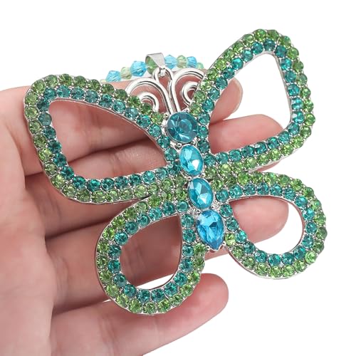 Big Green Butterfly Choker Necklace - Sparkly Green Butterfly Pendant Necklace for Women Halloween Christmas Jewelry Gift4