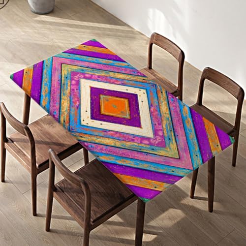 Morbuy Impermeável toalha de mesa retangular com bordas elásticas, toalhas de mesa antimanchas, toalha de mesa ajustável toalha de mesa exterior para cozinha, sala de jantar, piquenique (madeira de