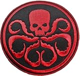 Captain Superhero America Hydra Red and Black 3 Inches Tall Embroidered Patch