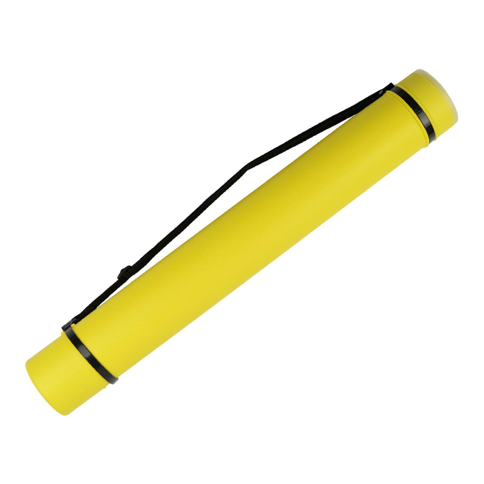Colaxi Extendable Poster Tube Poster Carrying Case Portable Multifunctional with Strap Drawing Tube Scroll Holder for Scroll, Yellow