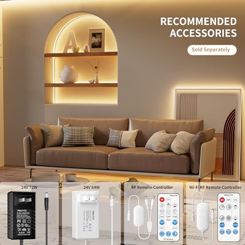 Tira de luz LED COB PAUTIX 10 m 5040 LEDs Blanco cálido miniatura 5