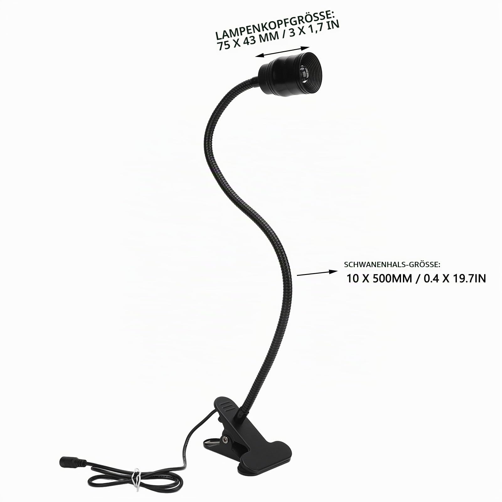 UV Lampe für Wimpernverlängerungen, UV Lampe für Gelnägel mit Fußpedalsteuerung und Klemme, Gel UV Schwanenhals Nagellampe, Aushärtender UV Wimpernkleber, UV Licht für Gelnägel