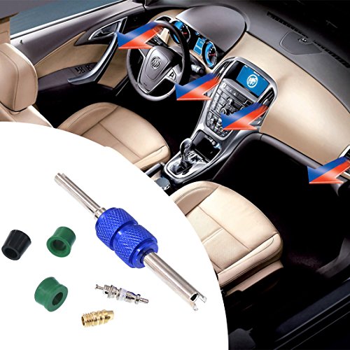 Glarks 71Pcs Auto A/C Air Conditioning Valve Core/Hose Gaskets/Valve/Double Head Dual Dismantling Remover Installer Tool Assortment Kit #TOP6