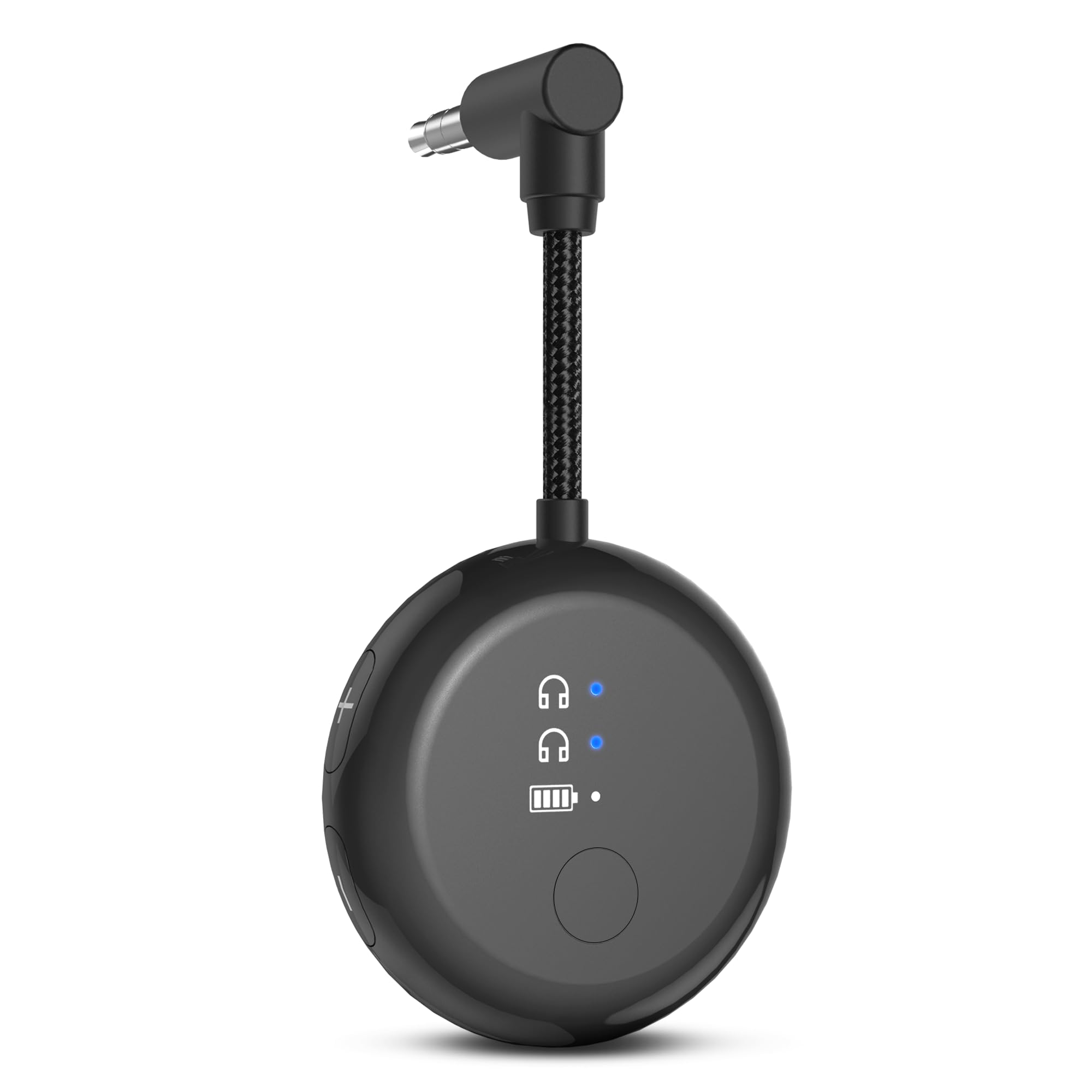 Avantree SoundJet R1 – Bluetooth Adapter Flugzeug für Kopfhörer & AirPods, aptX Adaptive, Qualcomm-Chipset, 20 Std. Akkulaufzeit, Kabelloser Audio Transmitter, Flugzeug-Gadgets für Reisen - Schwarz