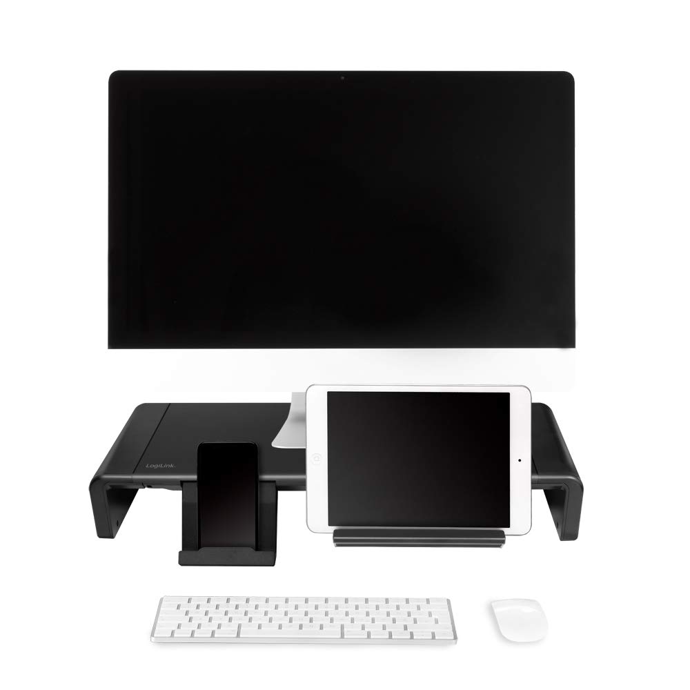 LogiLink Ergonomiczne podwyższenie monitora TV, maks. obciążenie 25 kg, długość = 42-52 cm